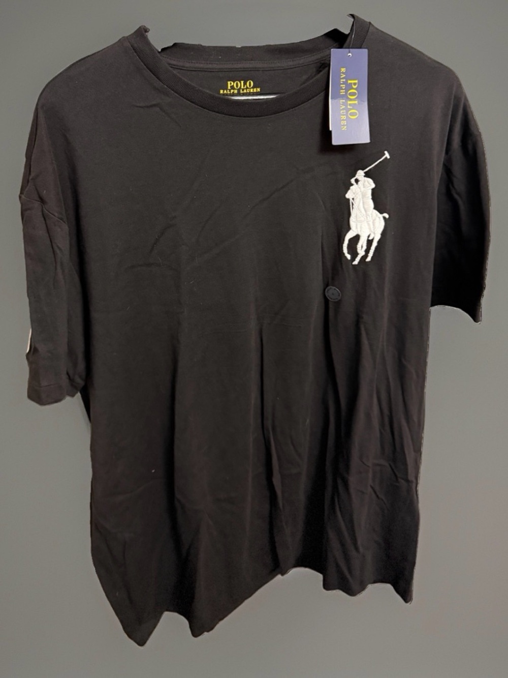 Polo by Ralph Lauren Black Short Sleeve Tee with White Polo Player